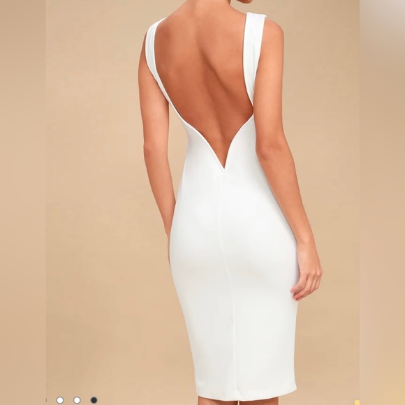 Lulu’s So Stunning White Backless Midi Dress - Picture 2 of 3